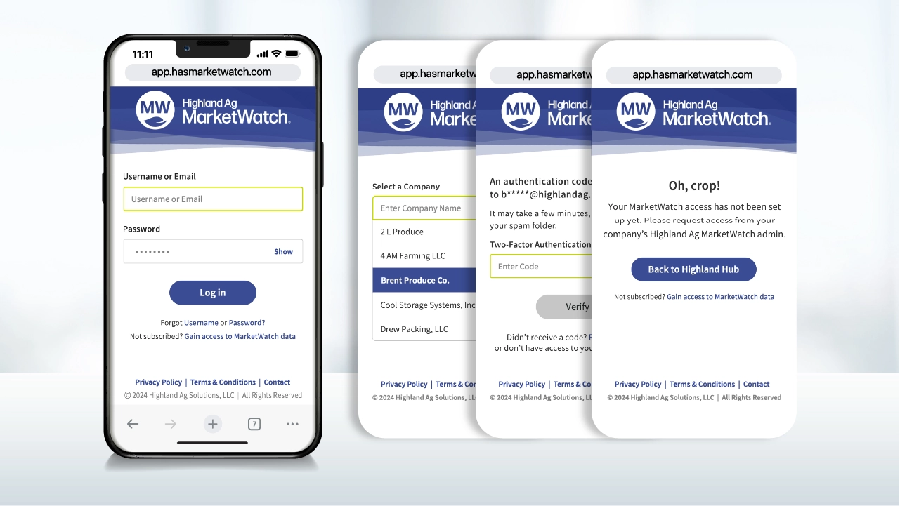 Highland Ag Solutions MarketWatch mobile app