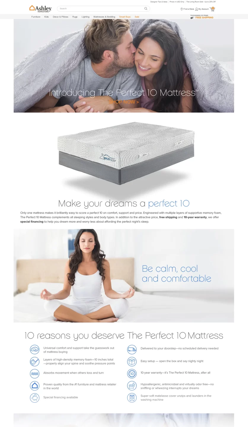 Perfect 10 Mattress website 1 of 2